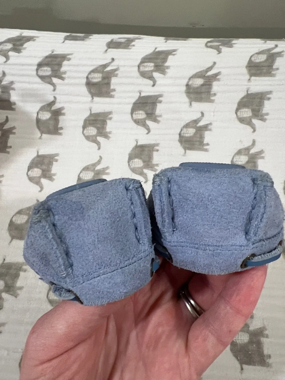 Janie and Jack Light Blue Suede Moccasin Kids Shoes